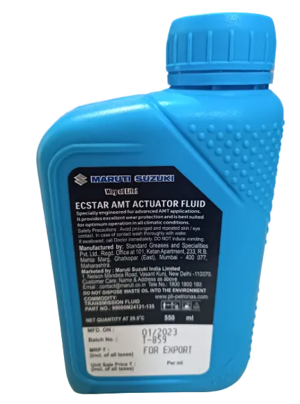 VISTA POSTERIOR DE ACEITE DE TRANSMISION SUZUKI ECSTAR AMT 550 ML