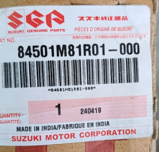 CODIGO ORIGINAL DE VENTANA PUERTA DELANTERA DERECHA SUZUKI CELERIO 2021-2025 OEM